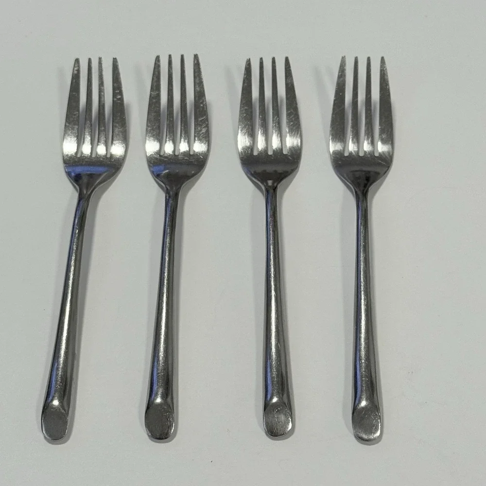 Towle Living WAVE Set Of 4 Salad Forks Stainless Steel 7 1/2